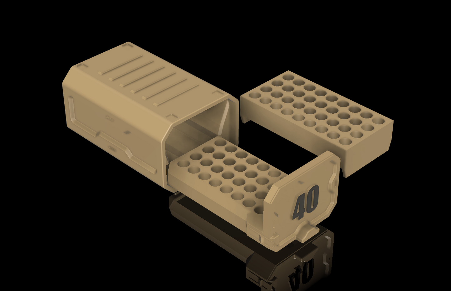 40 Cal Ammo Box w/Locking - 3D Printable