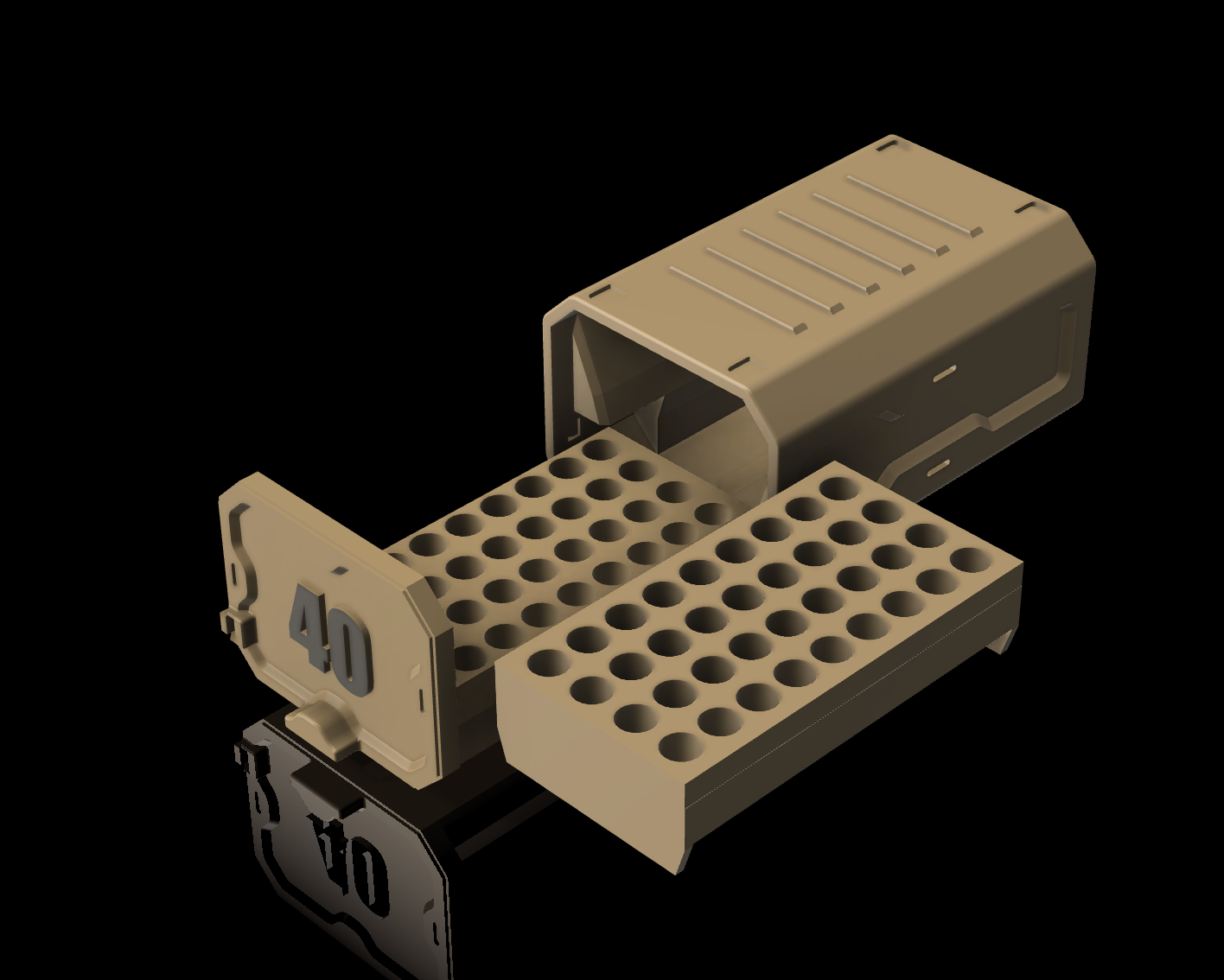 40 Cal Ammo Box w/Locking - 3D Printable