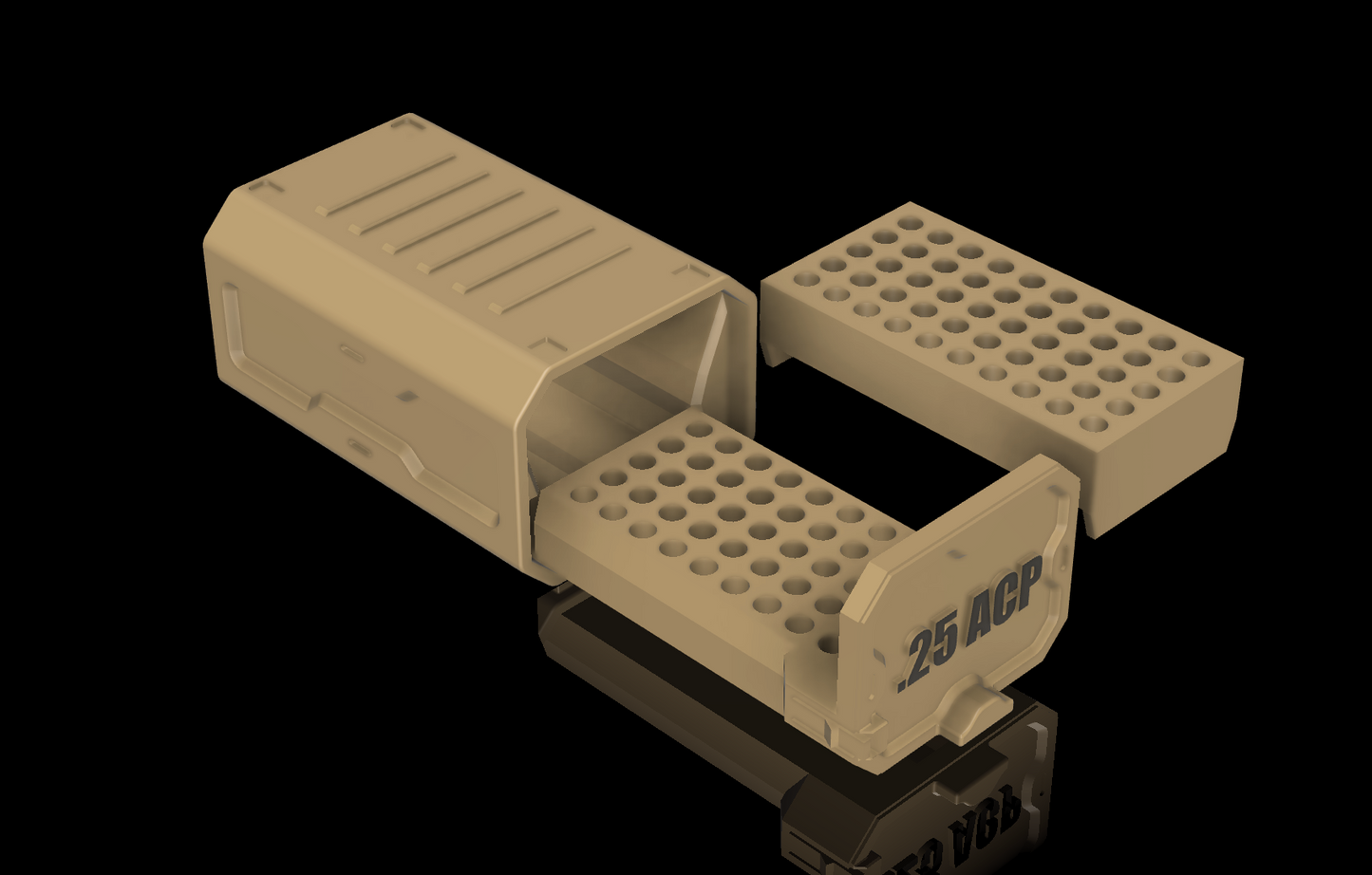 .25ACP Ammo Box w/Locking - 3D Printable