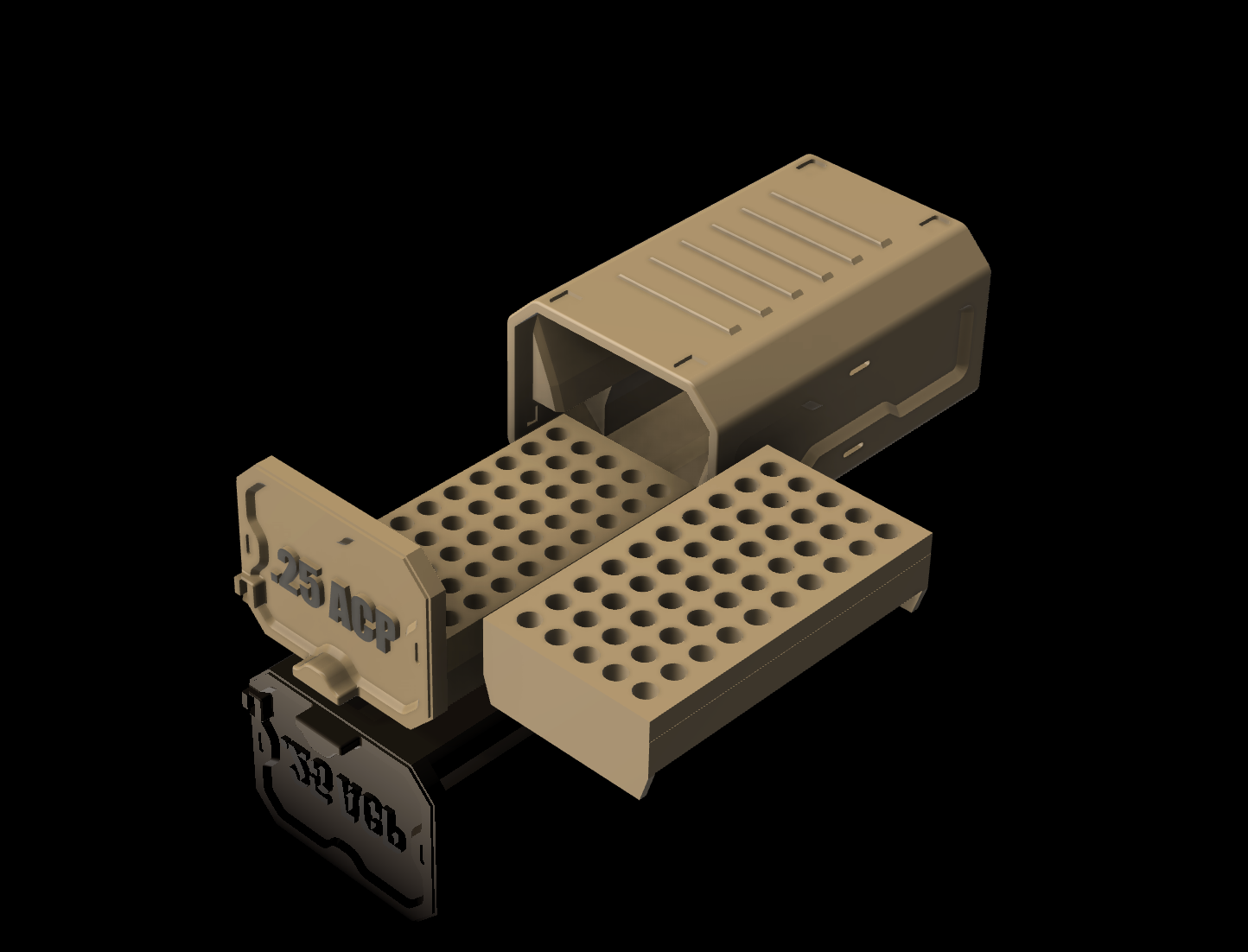 .25ACP Ammo Box w/Locking - 3D Printable