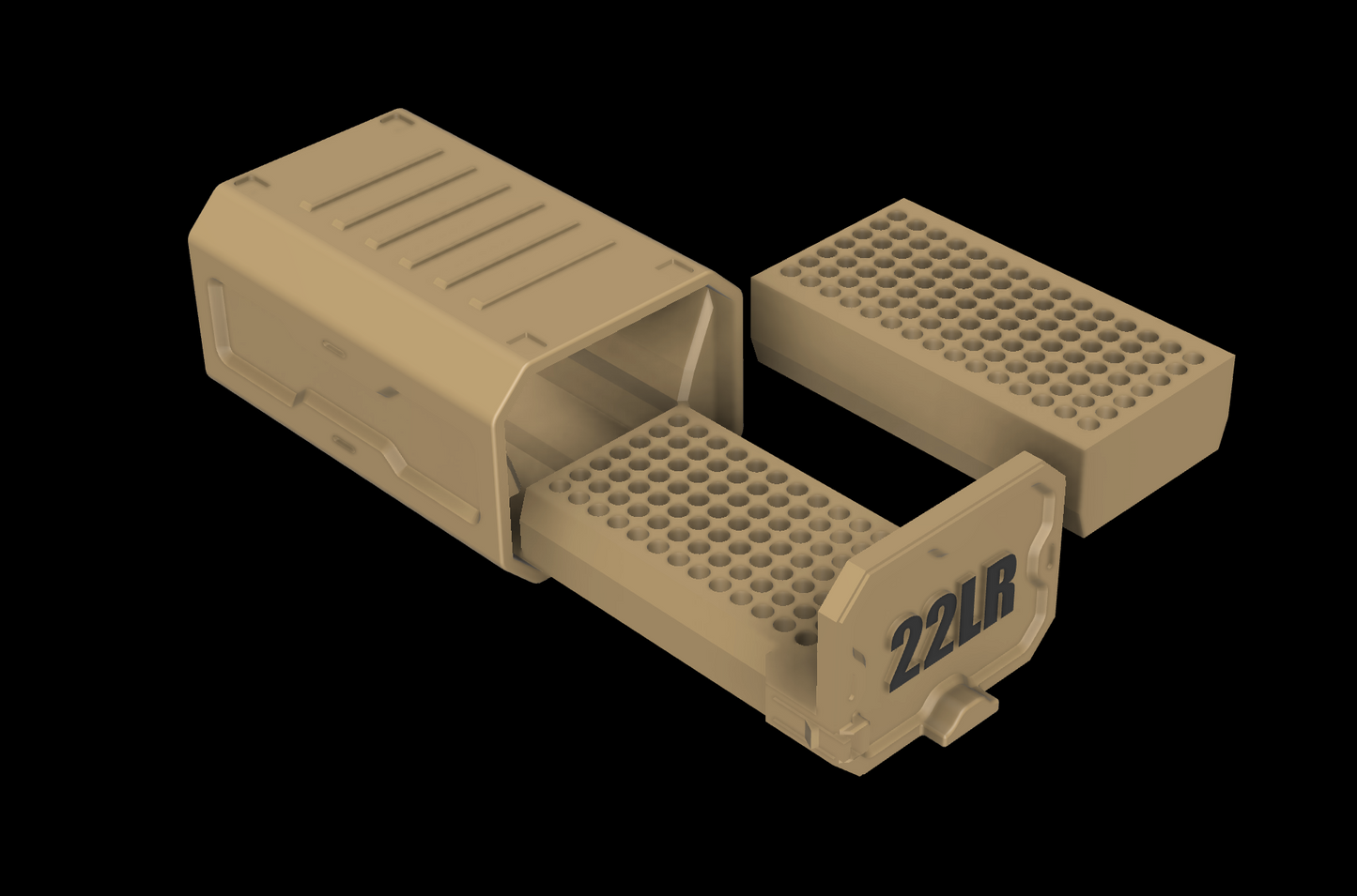 .22LR Ammo Box w/Locking - 3D Printable