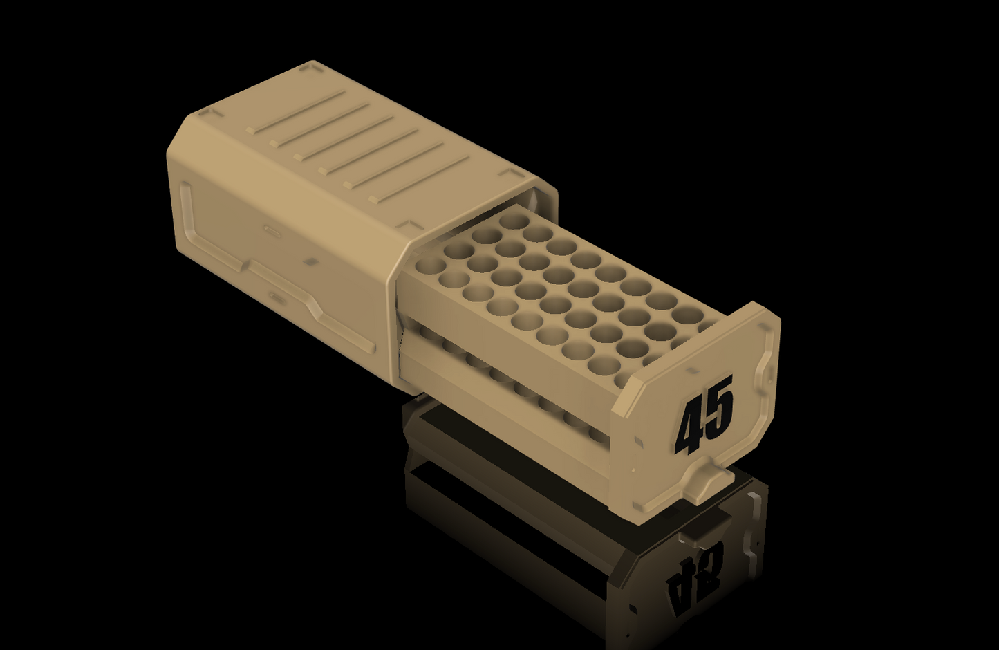 45 Cal - Print It Yourself Ammo box- 72 Round- STL