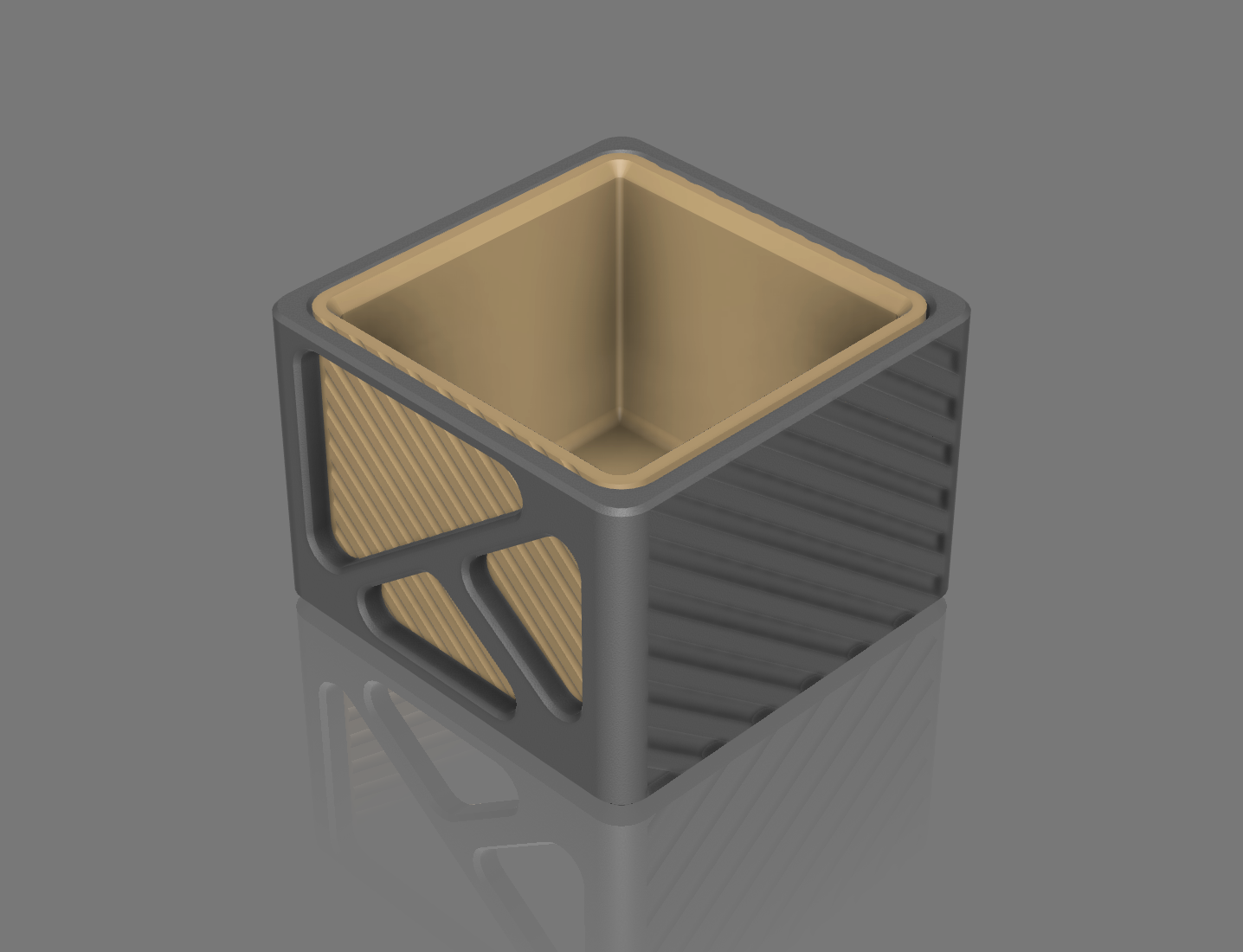 .1 - SQUARE 3D PRINTABLE PLANTER POT - 3 INCH