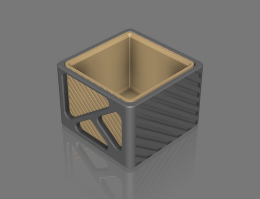 .1 - SQUARE 3D PRINTABLE PLANTER POT - 3 INCH