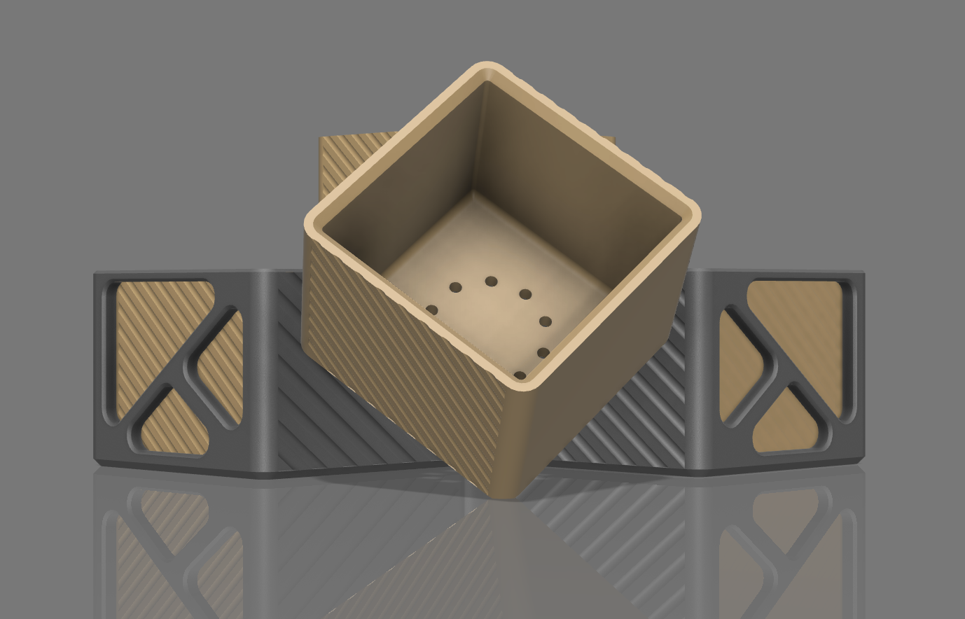 .1 - SQUARE 3D PRINTABLE PLANTER POT - 3 INCH